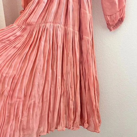 LoveShackFancy‎ Pink Noelle Boho Smocked Midi Dress Petite - Picture 9 of 9